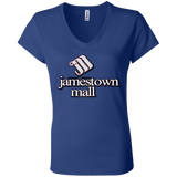 Jamestown Mall White B6005 Ladies' Jersey V-Neck T-Shirt