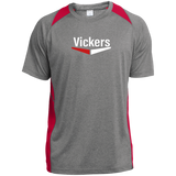 Vickers White ST361 Heather Colorblock Poly T-Shirt