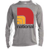 National ST361LS Long Sleeve Heather Colorblock Poly T-Shirt