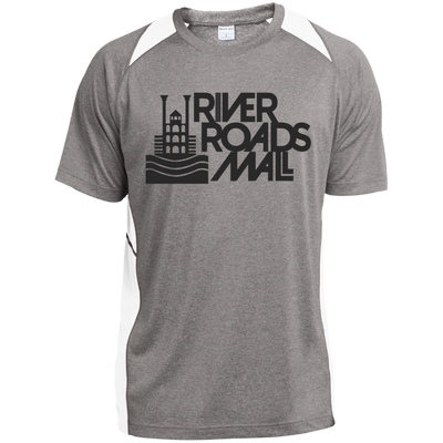 River Roads Mall ST361 Heather Colorblock Poly T-Shirt