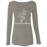 St. Louis Hawks White NL6731 Ladies' Triblend LS Scoop