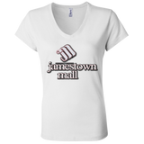 Jamestown Mall White B6005 Ladies' Jersey V-Neck T-Shirt