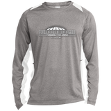 Checkerdome White ST361LS Long Sleeve Heather Colorblock Poly T-Shirt