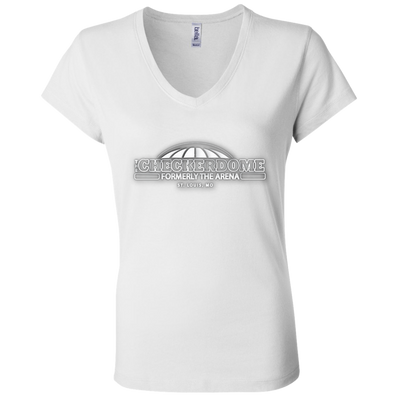 Checkerdome White B6005 Ladies' Jersey V-Neck T-Shirt