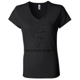 St. Louis Hawks Black B6005 Ladies' Jersey V-Neck T-Shirt