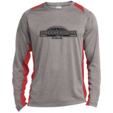 Checkerdome Black ST361LS Long Sleeve Heather Colorblock Poly T-Shirt