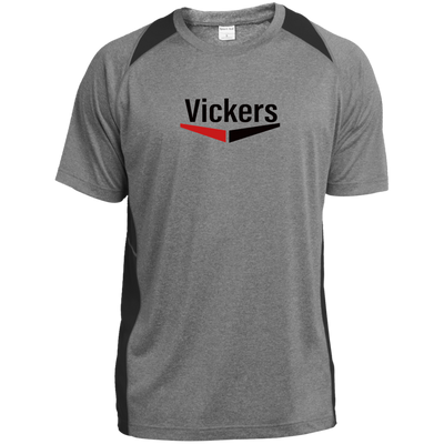 Vickers Black ST361 Heather Colorblock Poly T-Shirt