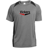 Vickers Black ST361 Heather Colorblock Poly T-Shirt