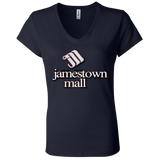 Jamestown Mall White B6005 Ladies' Jersey V-Neck T-Shirt