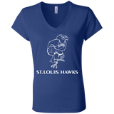 St. Louis Hawks White B6005 Ladies' Jersey V-Neck T-Shirt