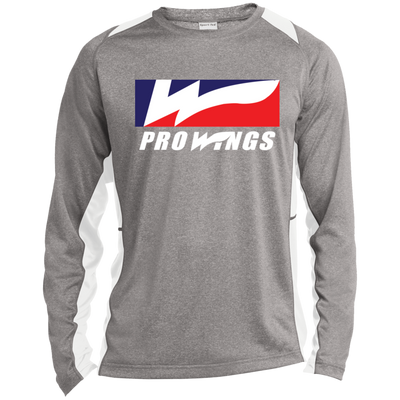 Pro Wings Long Sleeve Heather Colorblock Poly T-Shirt