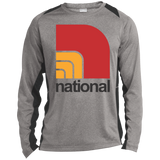 National ST361LS Long Sleeve Heather Colorblock Poly T-Shirt