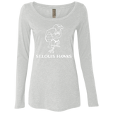 St. Louis Hawks White NL6731 Ladies' Triblend LS Scoop