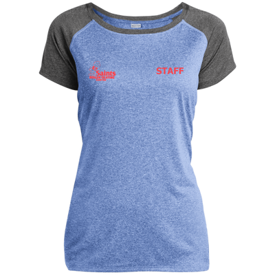 Saints Staff LST362 Ladies Heather on Heather Performance T-Shirt