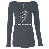 St. Louis Hawks White NL6731 Ladies' Triblend LS Scoop