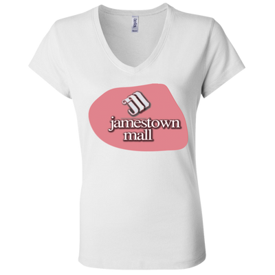 Jamestown Mall Red B6005 Ladies' Jersey V-Neck T-Shirt