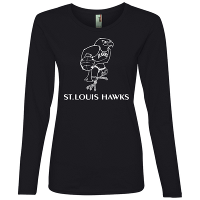 St. Louis Hawks White 884L Ladies' Lightweight LS T-Shirt