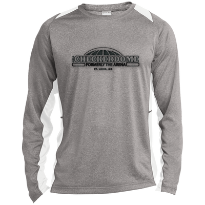 Checkerdome Black ST361LS Long Sleeve Heather Colorblock Poly T-Shirt