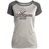 Jamestown Mall White LST362 Ladies Heather on Heather Performance T-Shirt