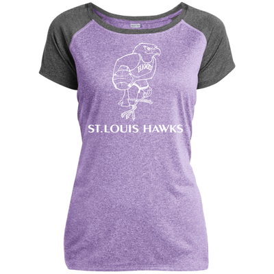 St. Louis Hawks White LST362 Ladies Heather on Heather Performance T-Shirt