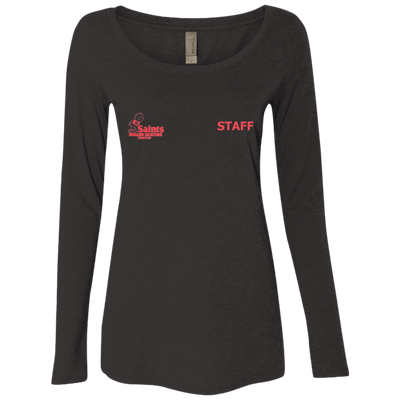 Saints Staff NL6731 Ladies' Triblend LS Scoop