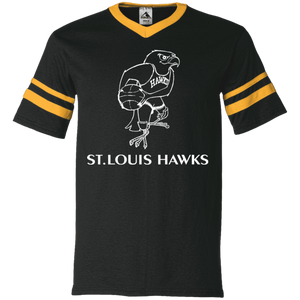 St. Louis Hawks White 360 V-Neck Sleeve Stripe Jersey