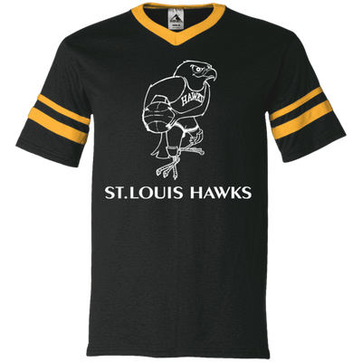 St. Louis Hawks White 360 V-Neck Sleeve Stripe Jersey