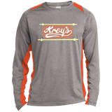 Kreys ST361LS Long Sleeve Heather Colorblock Poly T-Shirt