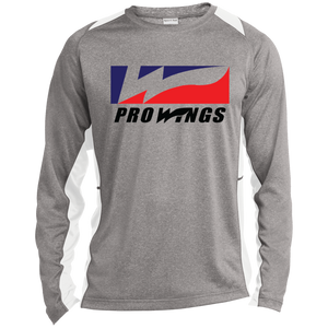 Pro Wings  Long Sleeve Heather Colorblock Poly T-Shirt