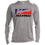 Pro Wings  Long Sleeve Heather Colorblock Poly T-Shirt